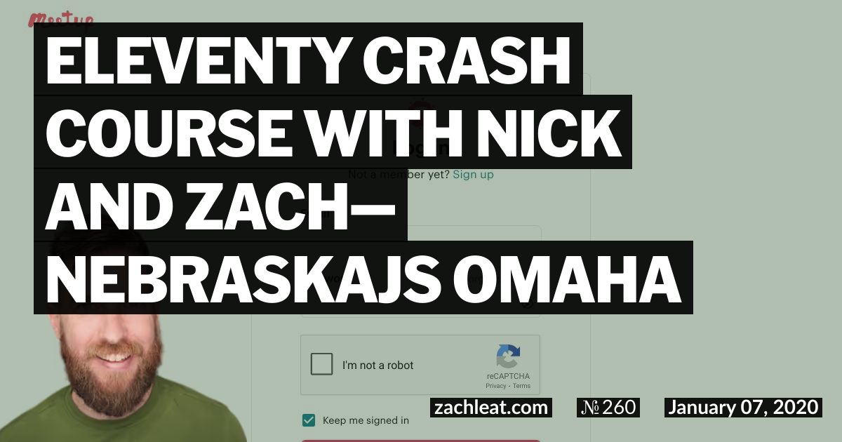 Eleventy Crash Course with Nick and Zach—NebraskaJS Omaha