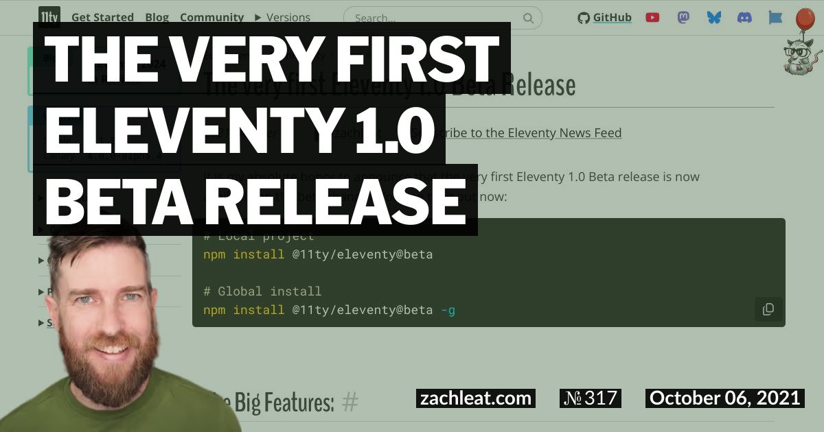 The Very First Eleventy 1.0 Beta Release