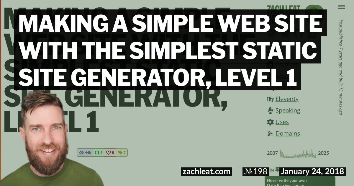 Making a Simple Web Site with the Simplest Static Site Generator, Level 1