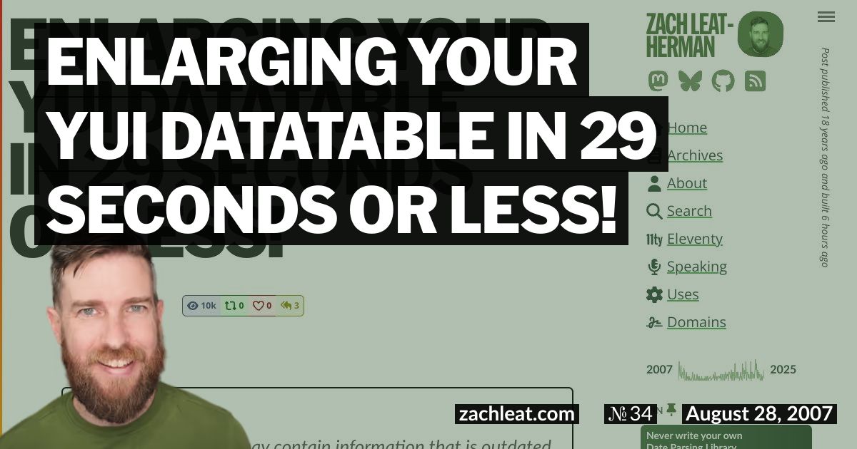 Enlarging your YUI DataTable in 29 Seconds or Less!