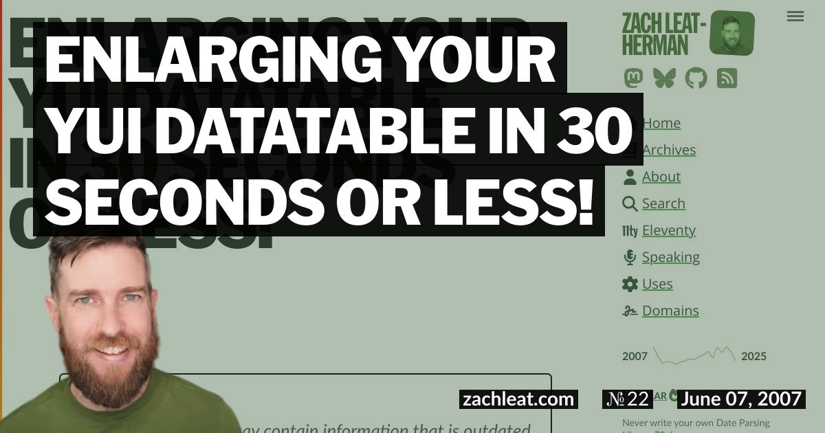 Enlarging your YUI DataTable in 30 Seconds or Less!