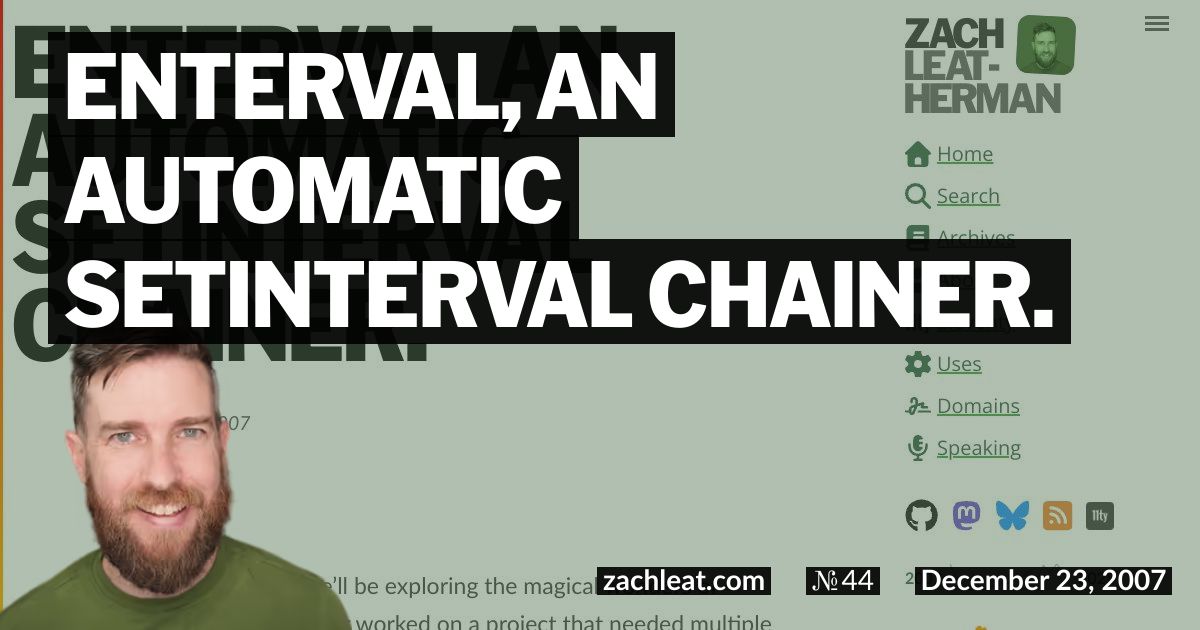 enterval, an automatic setInterval chainer.