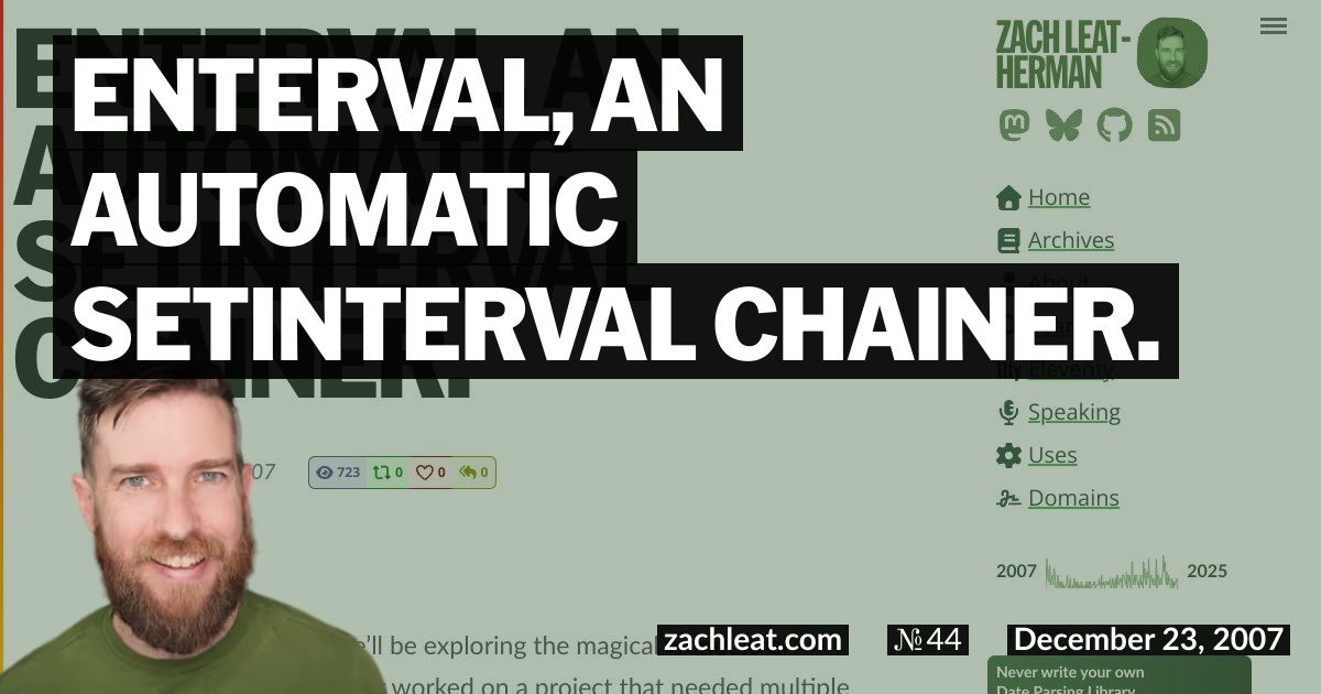 enterval, an automatic setInterval chainer.