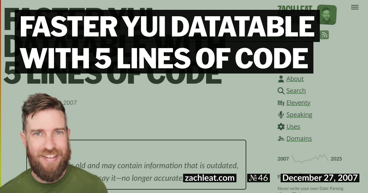 Faster YUI DataTable with 5 Lines of Code