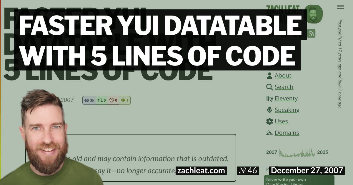 Faster YUI DataTable with 5 Lines of Code