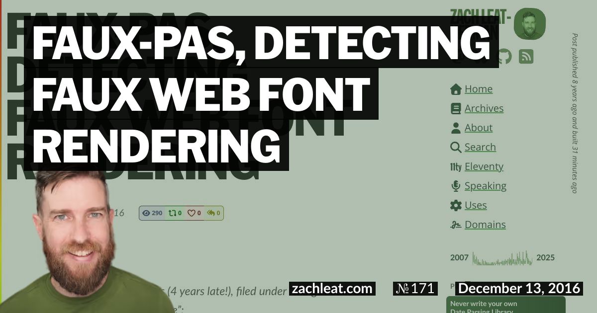 faux-pas, Detecting Faux Web Font Rendering