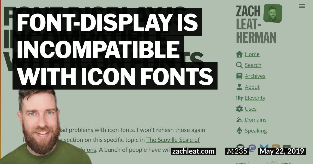 font-display is Incompatible with Icon Fonts