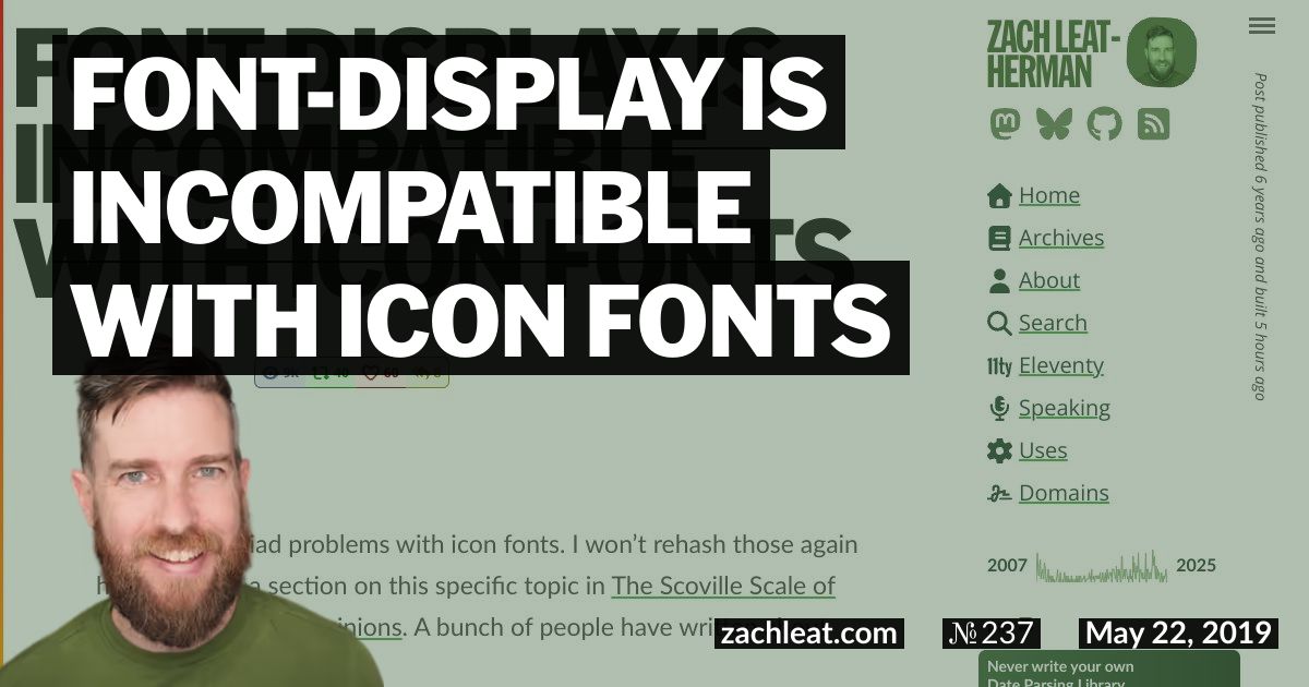 font-display is Incompatible with Icon Fonts