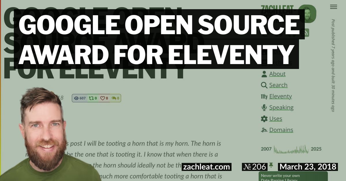 Google Open Source Award for Eleventy