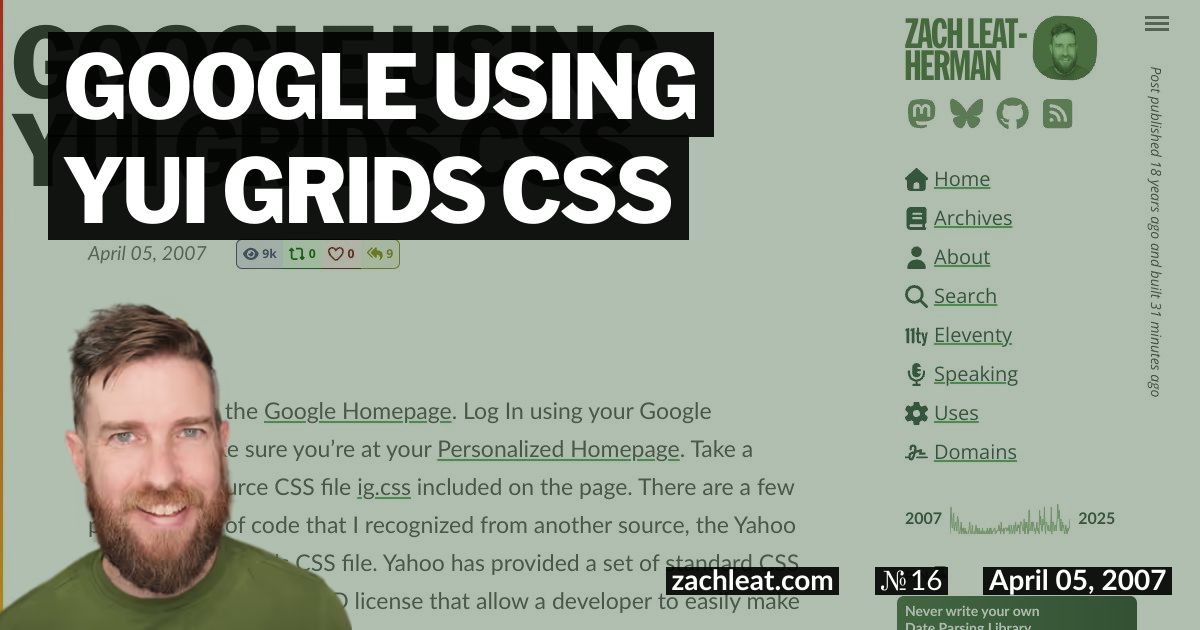 Google Using YUI Grids CSS