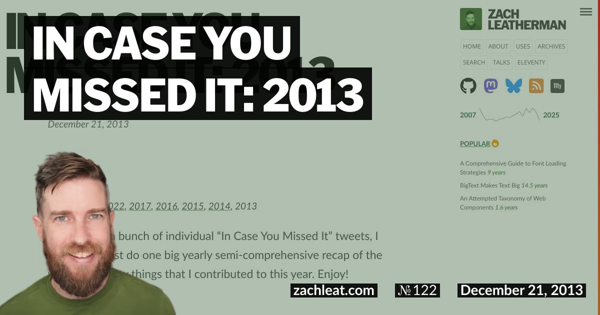 In Case You Missed It: 2013