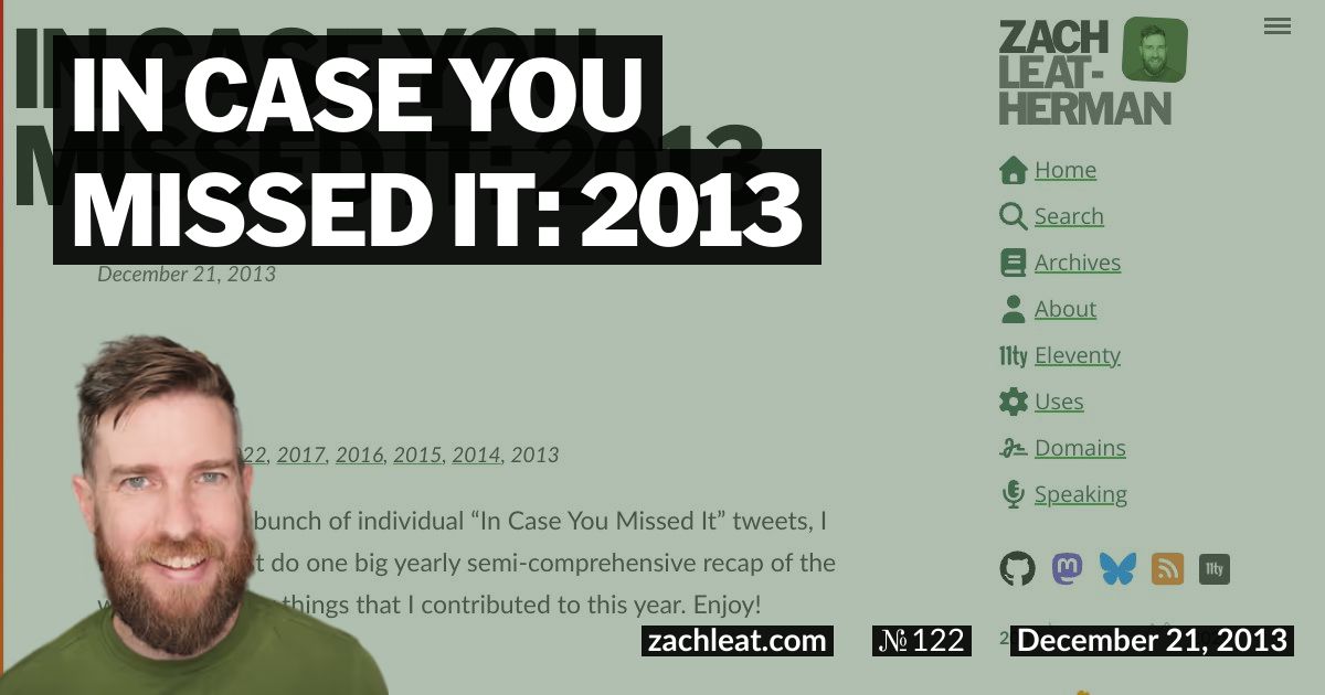 In Case You Missed It: 2013
