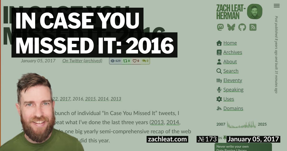 In Case You Missed It: 2016