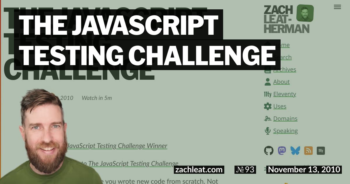 The JavaScript Testing Challenge