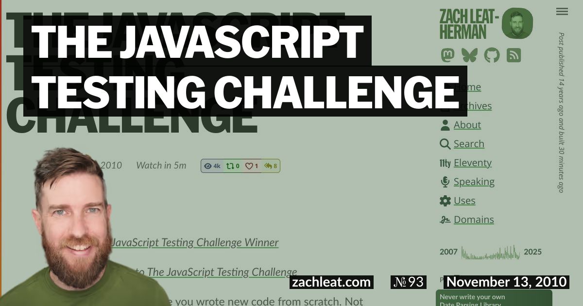 The JavaScript Testing Challenge