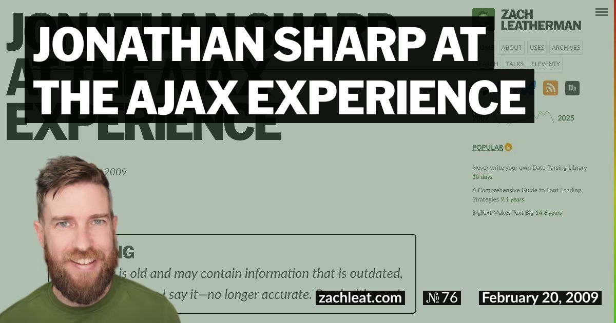Jonathan Sharp at The Ajax Experience