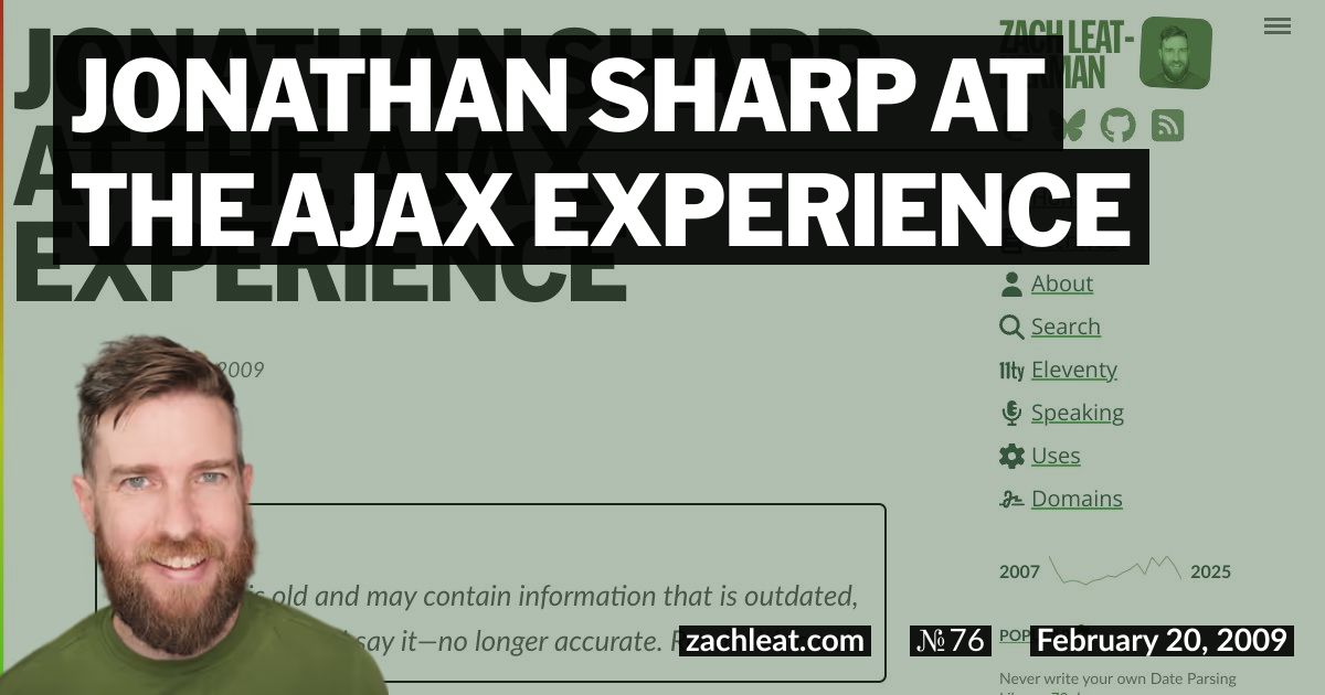 Jonathan Sharp at The Ajax Experience
