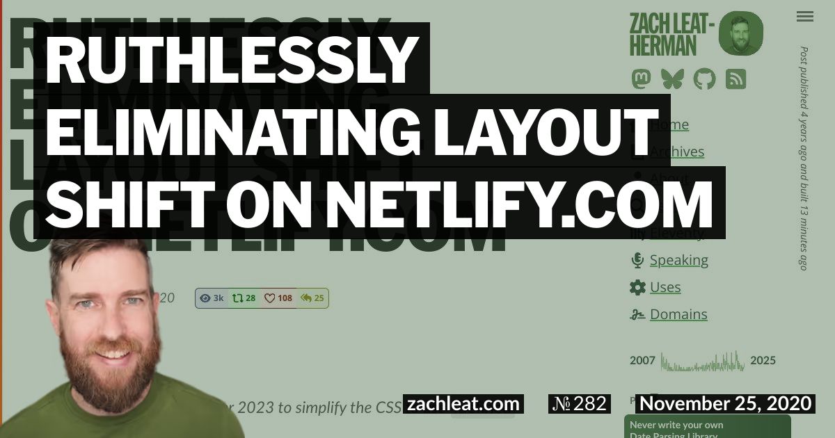 Ruthlessly Eliminating Layout Shift on netlify.com