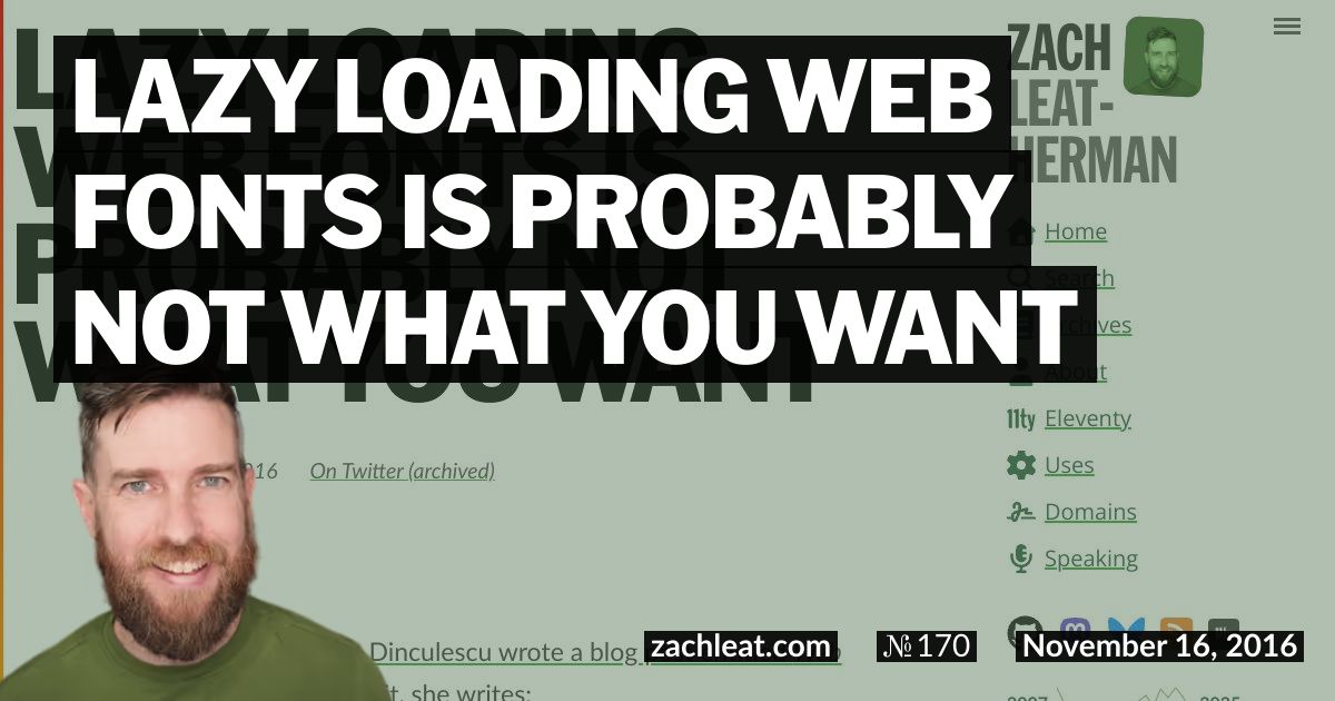 Lazy Loading Web Fonts Is Probably Not What You Want