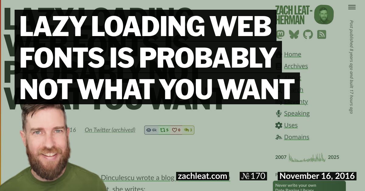 Lazy Loading Web Fonts Is Probably Not What You Want