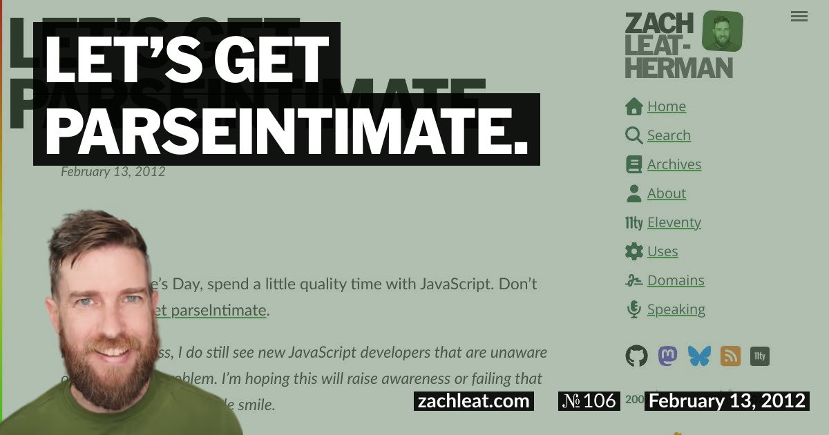 Let’s get parseIntimate.