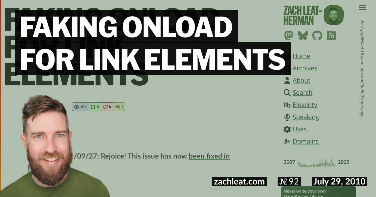 Faking Onload for Link Elements