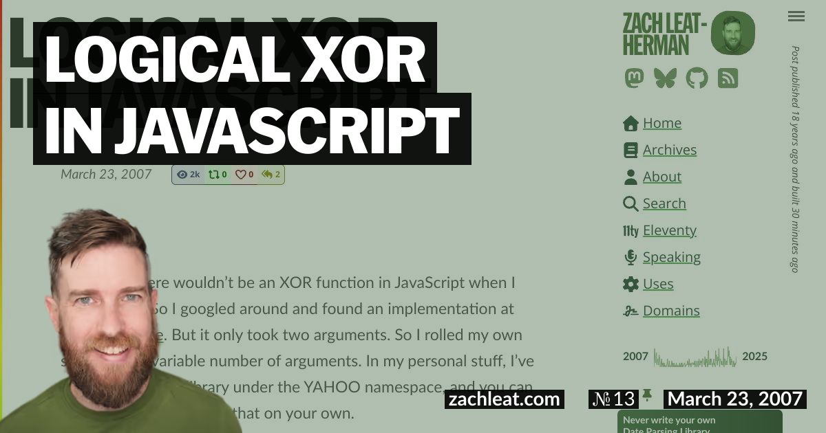 Logical XOR in JavaScript