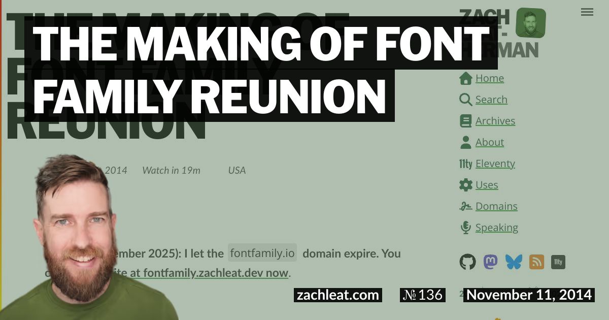 The Making of Font Family Reunion