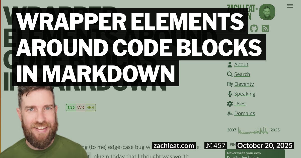 Wrapper Elements around Code Blocks in Markdown
