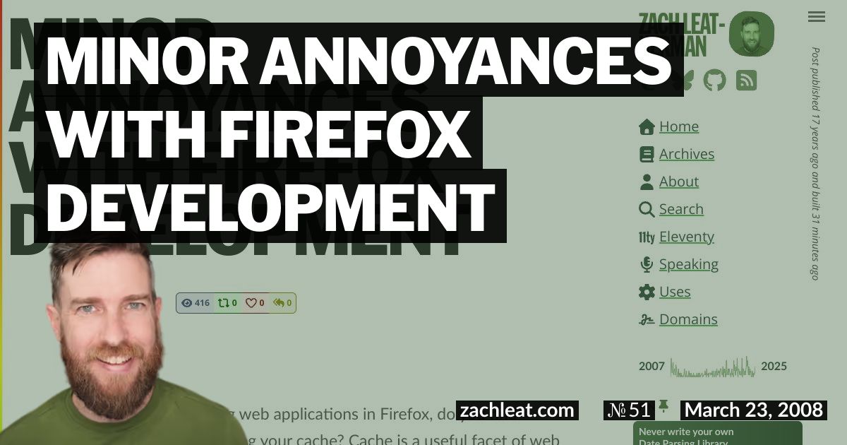 Minor Annoyances with Firefox Development