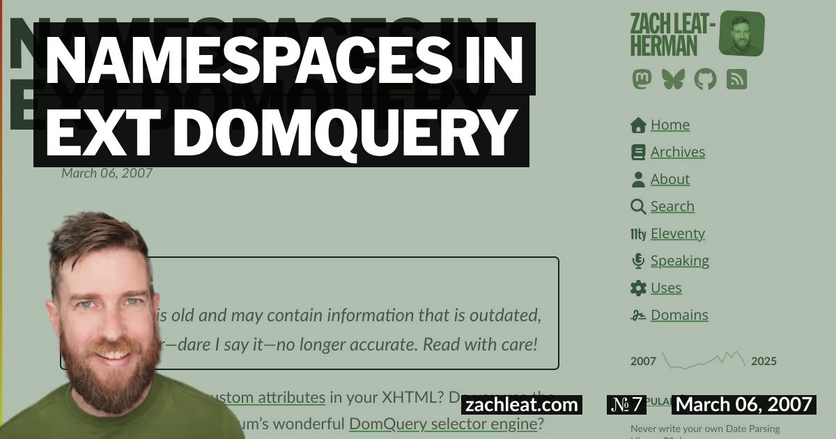 Namespaces in Ext DomQuery