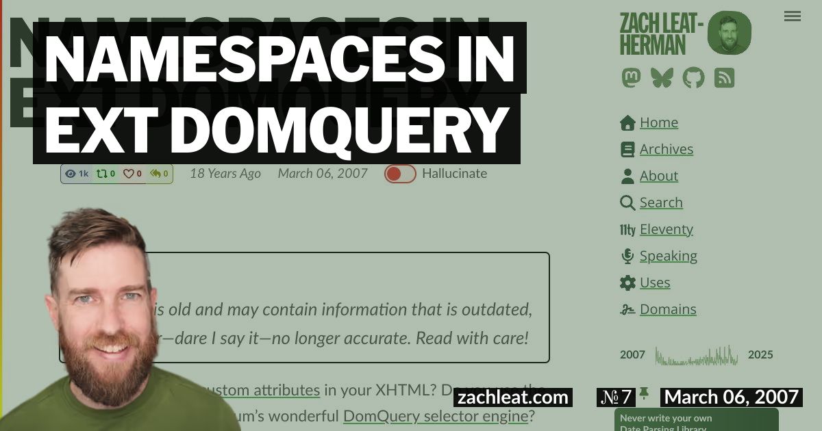 Namespaces in Ext DomQuery