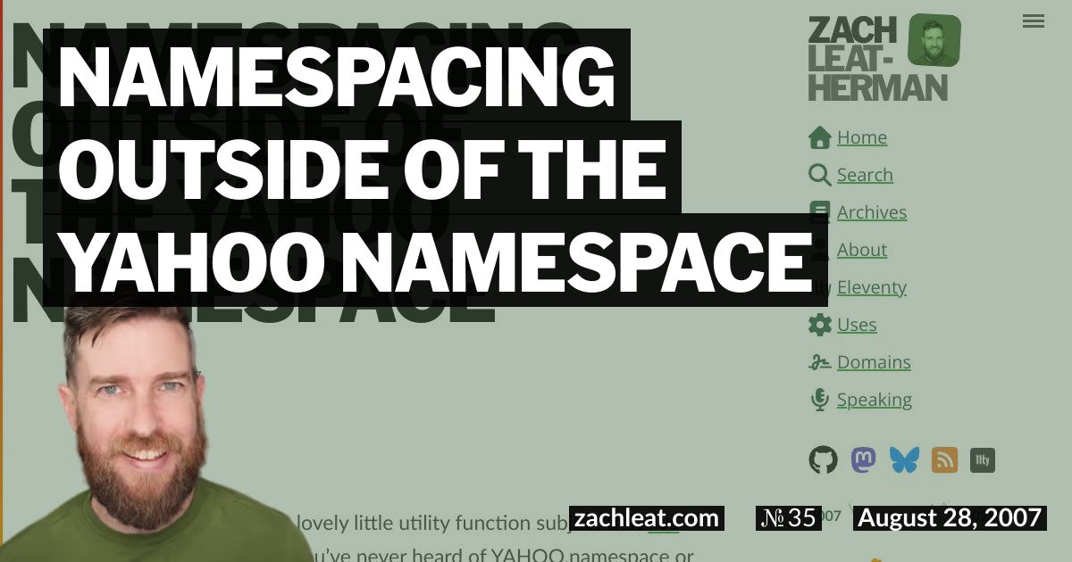 Namespacing outside of the YAHOO Namespace