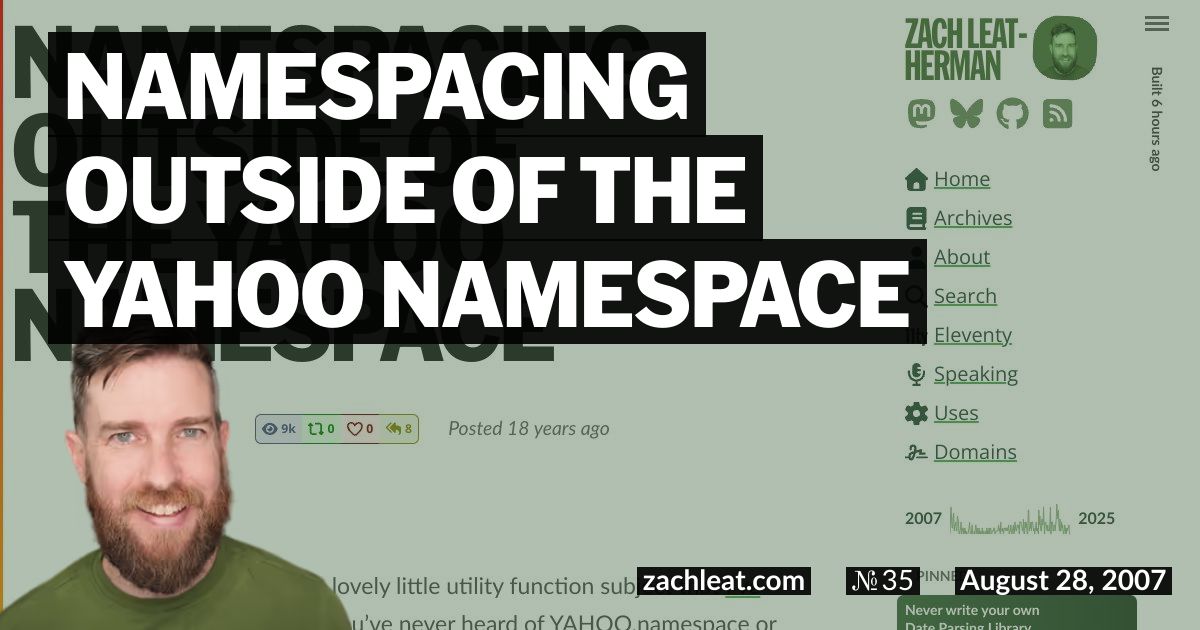 Namespacing outside of the YAHOO Namespace