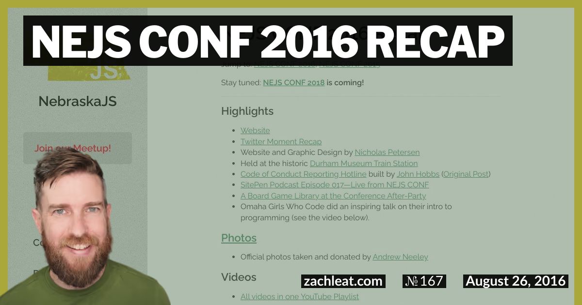 NEJS CONF 2016 Recap