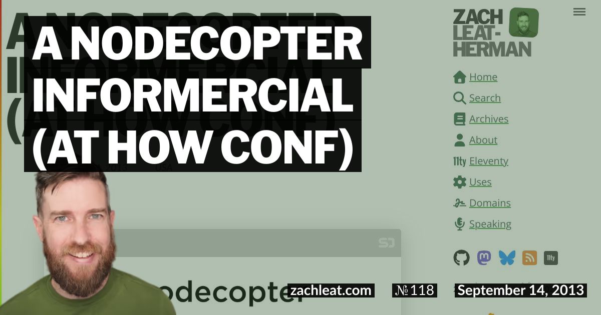 A Nodecopter Informercial (at HOW Conf)
