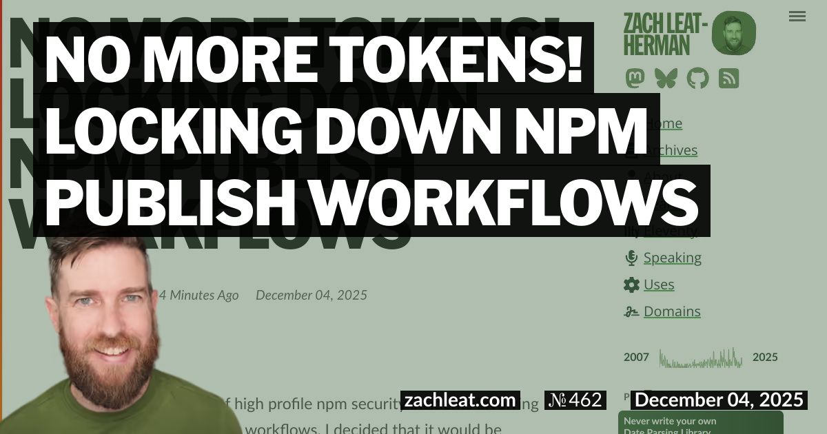 No more tokens! Locking down npm Publish Workflows