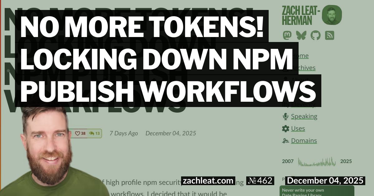 No more tokens! Locking down npm Publish Workflows