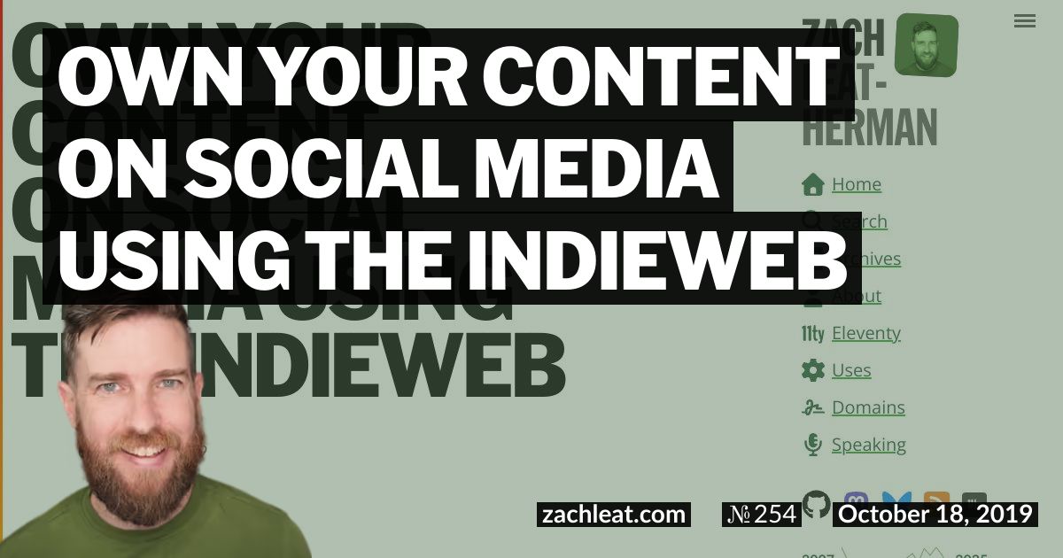 Own Your Content on Social Media Using the IndieWeb