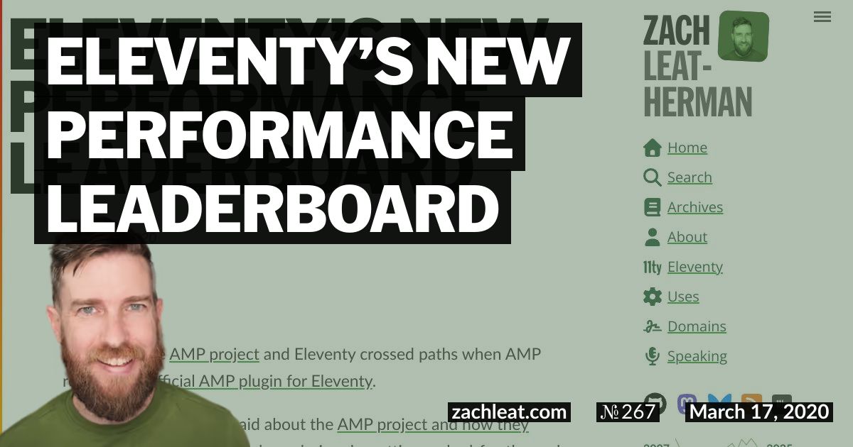 Eleventy’s New Performance Leaderboard