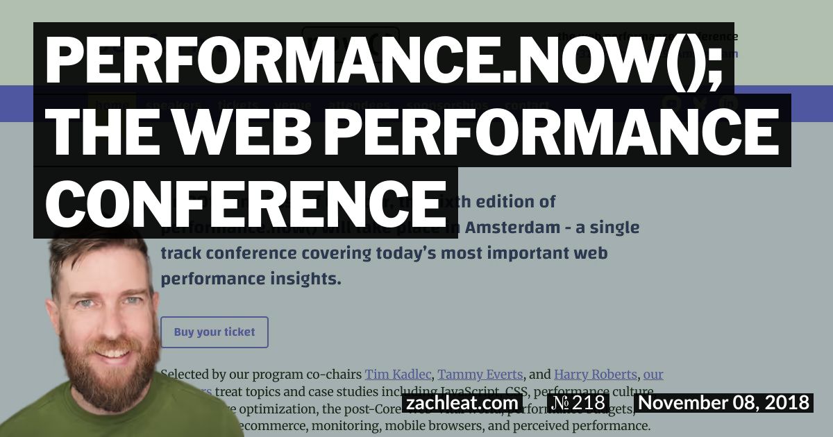 performance.now(); the Web Performance Conference