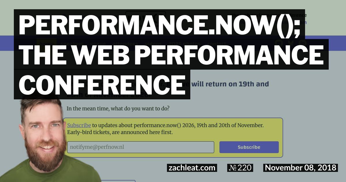 performance.now(); the Web Performance Conference