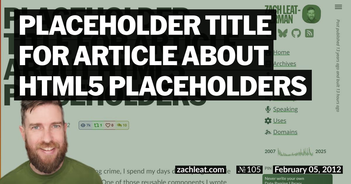 Placeholder Title for Article about HTML5 Placeholders