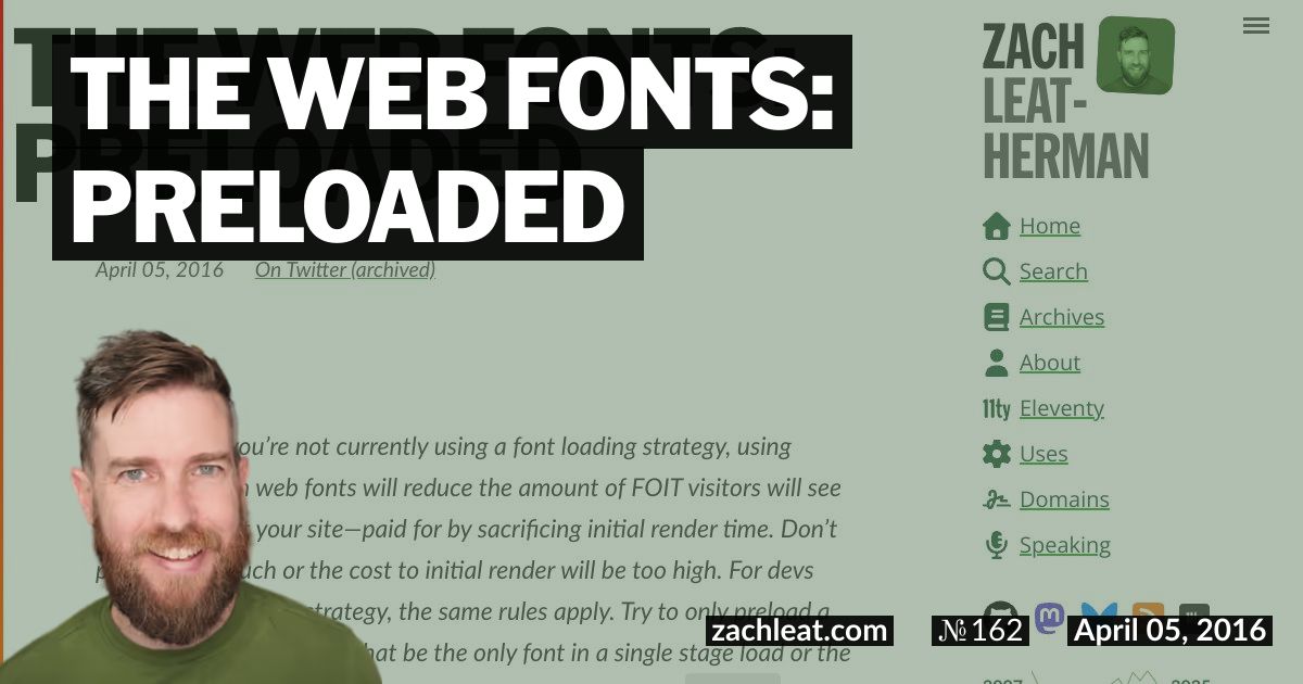 The Web Fonts: Preloaded