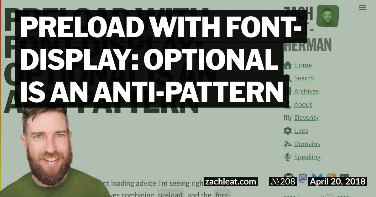 preload with font-display: optional is an Anti-pattern