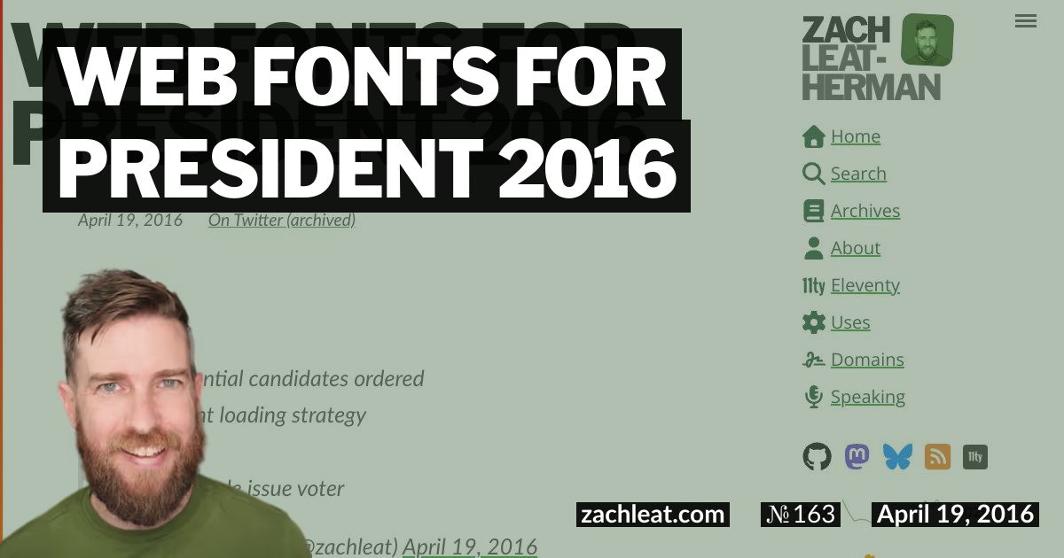 Web Fonts for President 2016