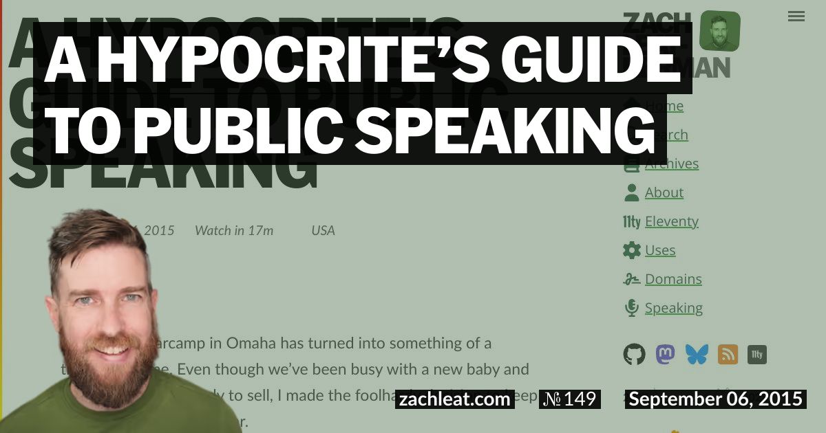 A Hypocrite’s Guide to Public Speaking