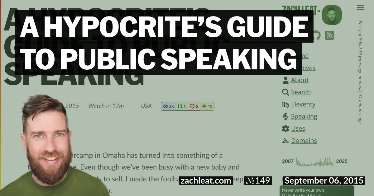 A Hypocrite’s Guide to Public Speaking