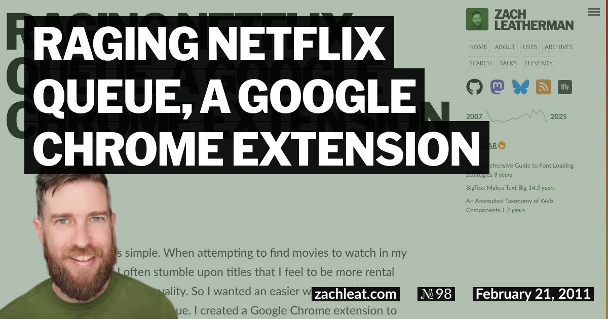 Raging Netflix Queue, a Google Chrome Extension
