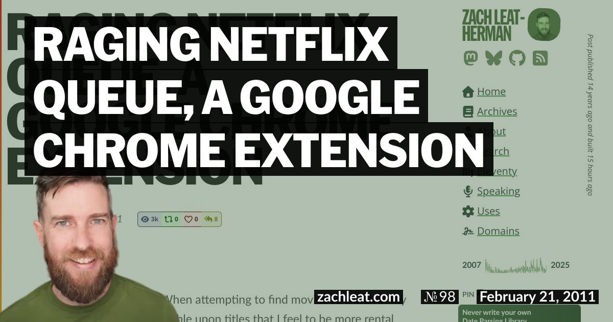 Raging Netflix Queue, a Google Chrome Extension